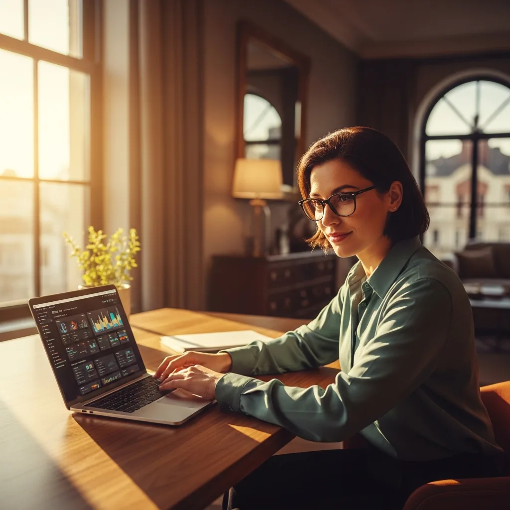 Professional working at a modern desk