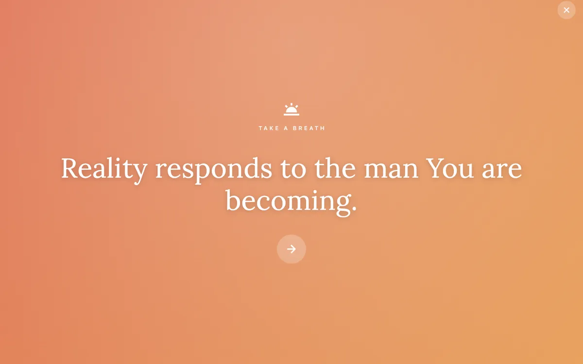 Imprimo displaying an AI-generated affirmation full-screen